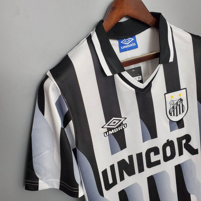 Camisa Santos Retrô 1998 Preto e Branco