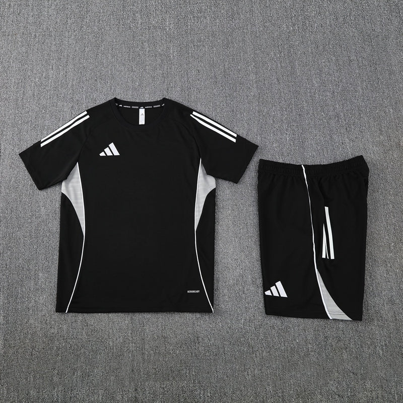 Conjunto Casual Adidas - Black White / Listras Cinzas