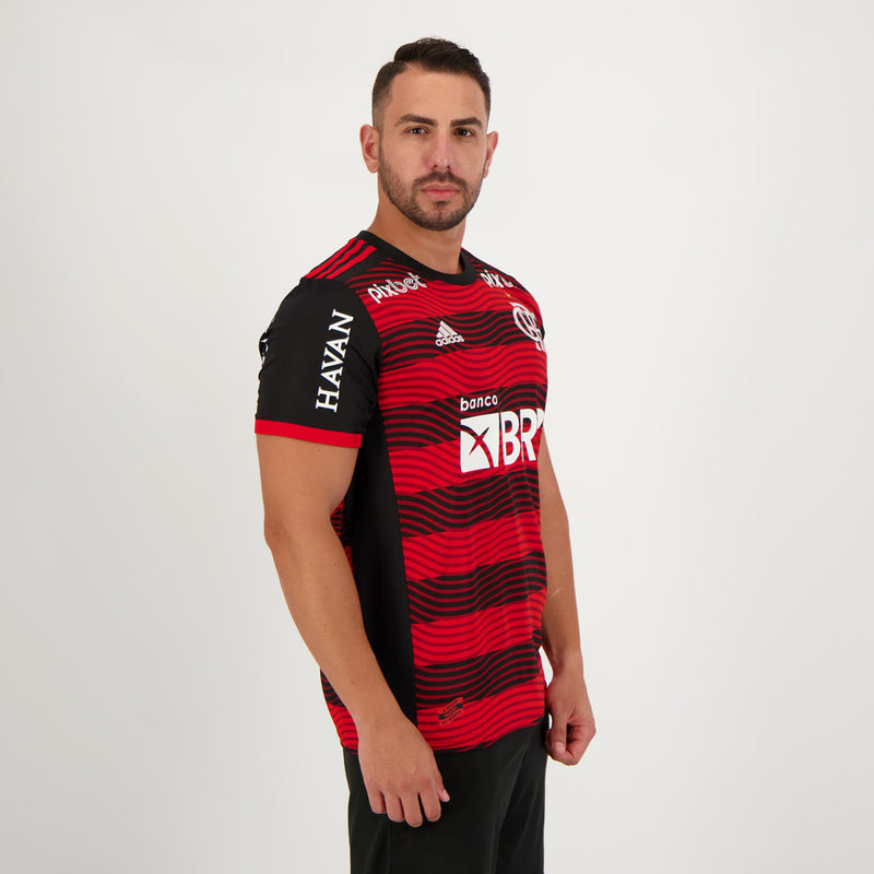 Camisa Flamengo I [Com Patrocínio] 22/23 Adidas - Rubro Negro