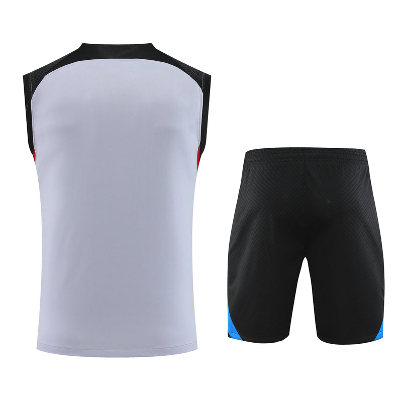 Kit Treino Barcelona 23/24 Nike - Branca com Preto