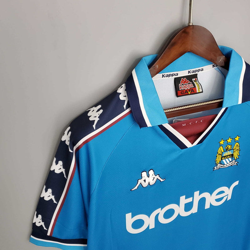 Camisa Manchester City Retrô 1997/1998 Azul - Kappa