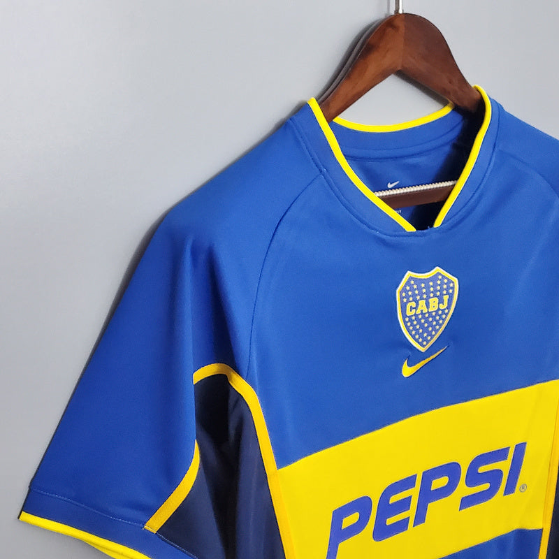 Camisa Boca Juniors Retrô 2002 Azul e Amarela - Nike