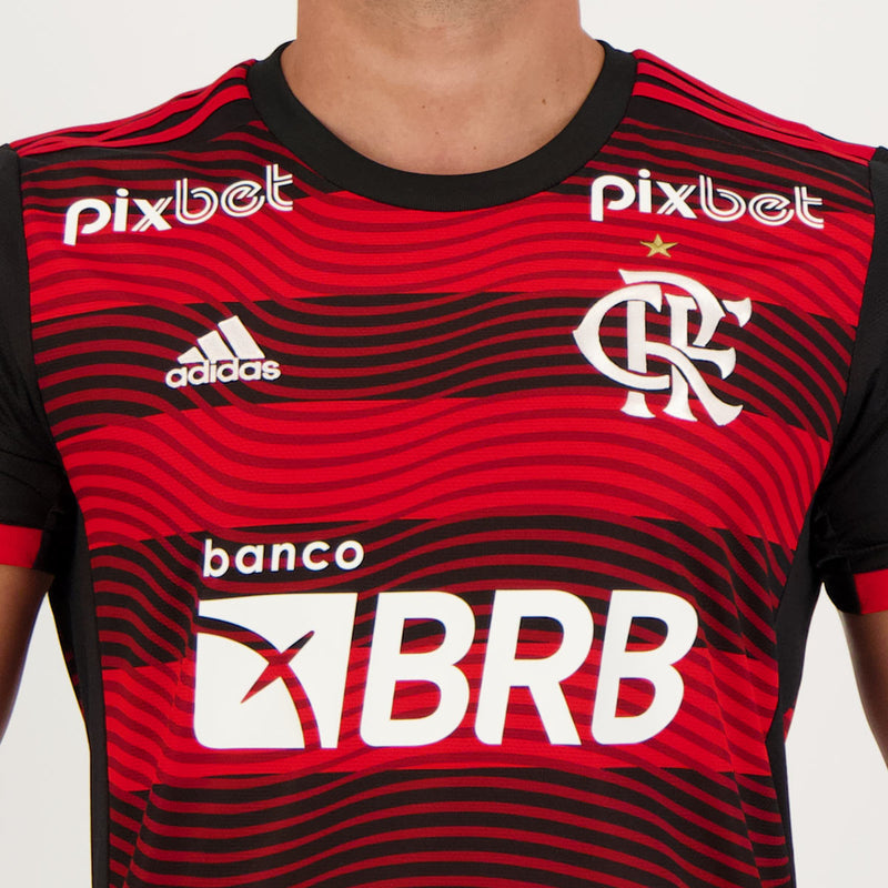 Camisa Flamengo I [Com Patrocínio] 22/23 Adidas - Rubro Negro