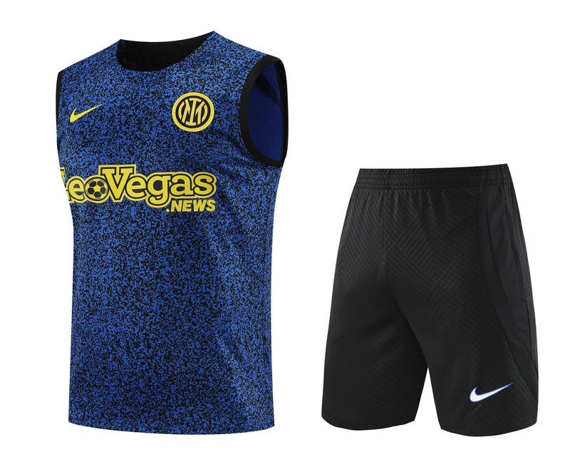 Kit Treino Inter de Milão 23/24 Nike - Preto e Azul