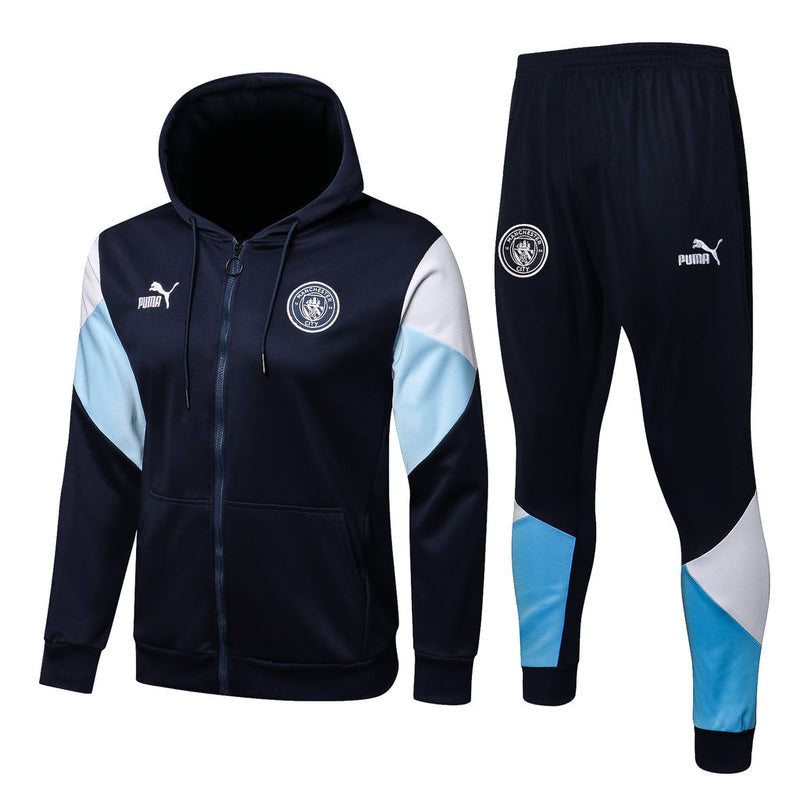 Conjunto Manchester City 21/22 Azul - Puma - Com Capuz