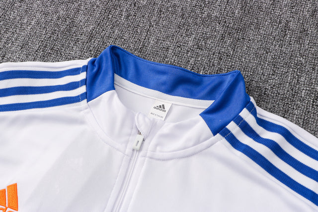 Conjunto Real Madrid 21/22 Branco - Adidas - Com Ziper