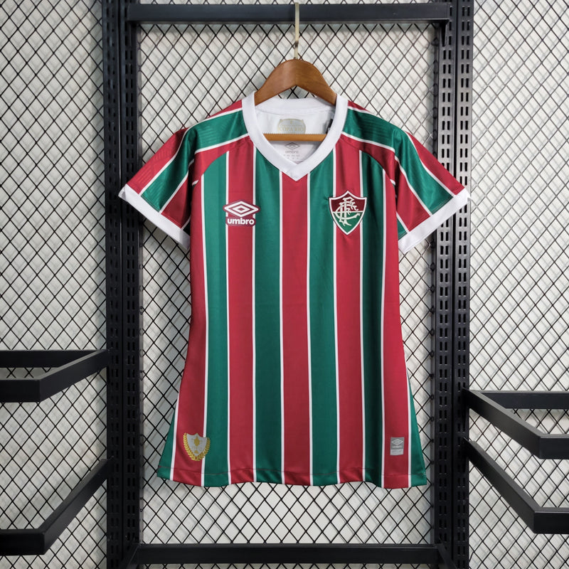 Camisa Feminina Fluminense I 23/24 Umbro - Vinho e Verde