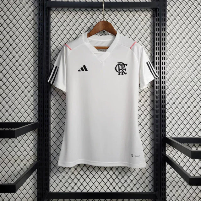 Camisa Feminina Flamengo Treino 23/24 Adidas - Branco