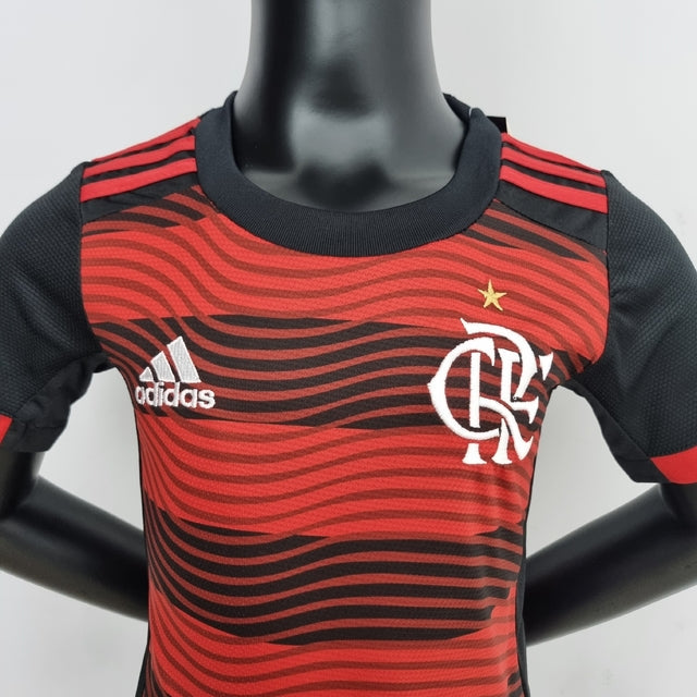 Kit Infantil Flamengo 22/23 Adidas - Rubro Negro